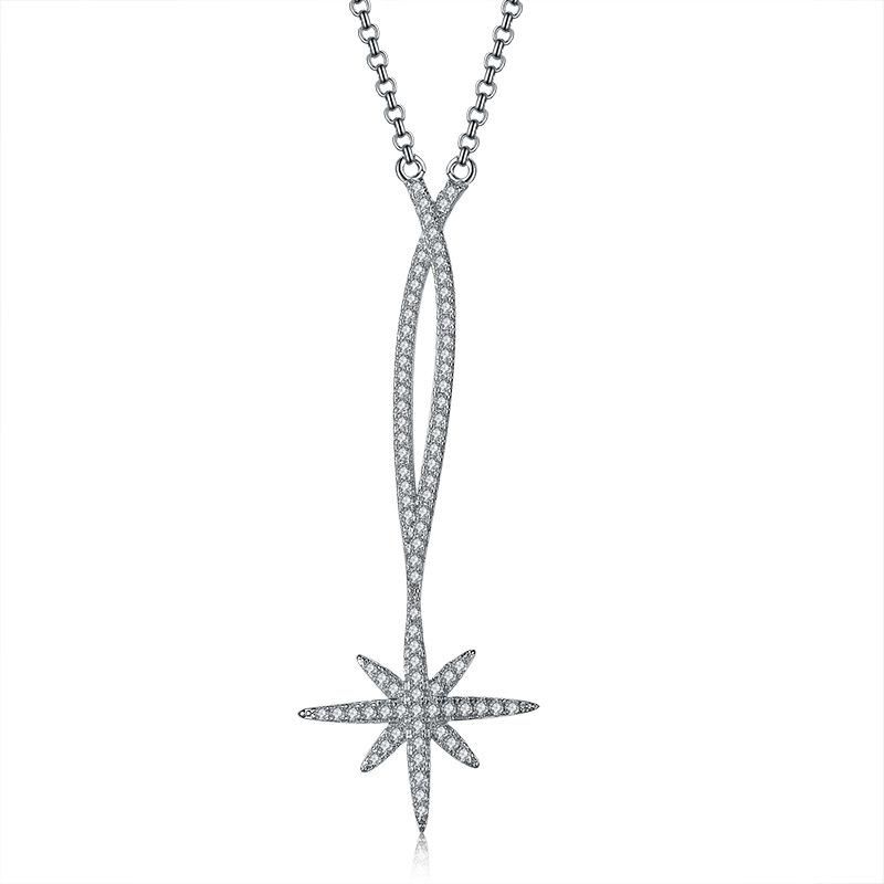 Fashion Micro-inlaid Zircon Star Necklace Temperament Wild Lady Adjustable Necklace