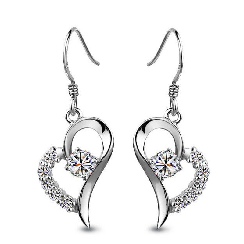 S925 Pure Silver Ear Hook Zircon Earrings Wholesales Fashion