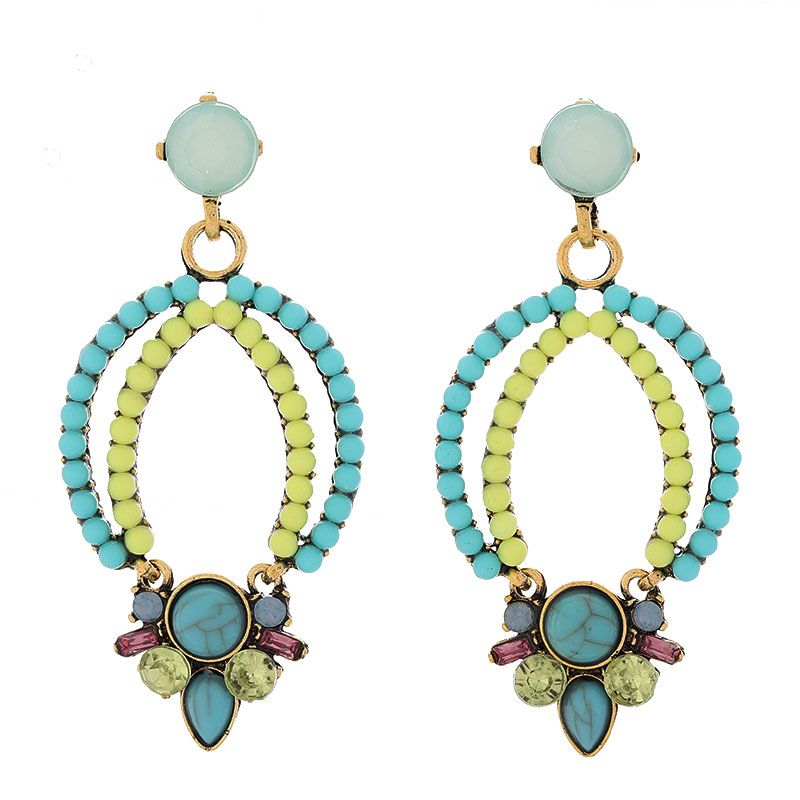 European And American Fashion Metal Fluorescent Color Accessories Simple Temperament Earrings