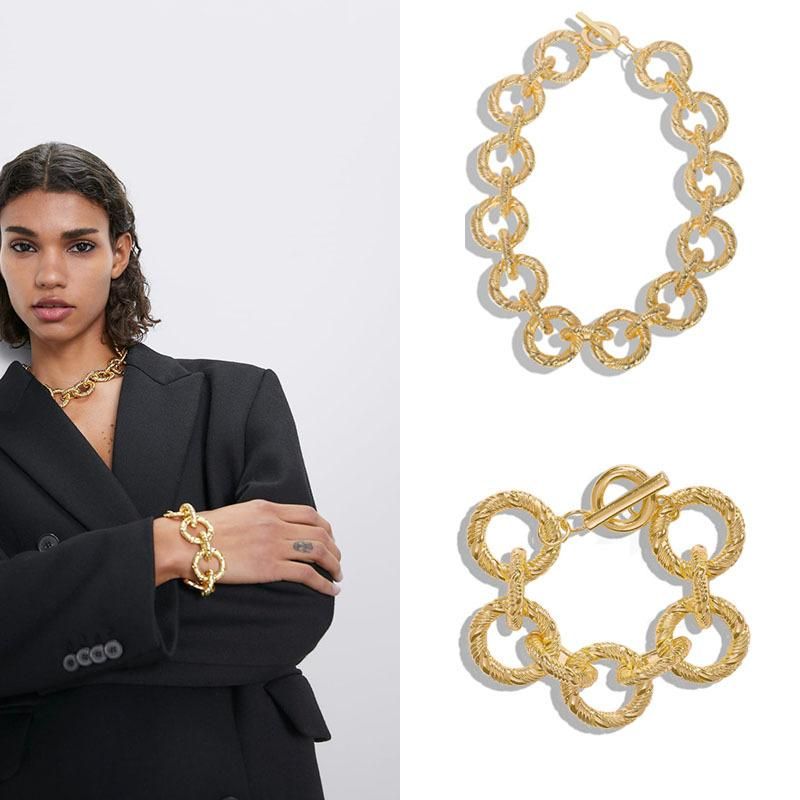 Conjunto De Collar De Pulsera De Aleación Hip Hop Metal Jewelry Rock Bracelet Necklace Accessories Wholesale