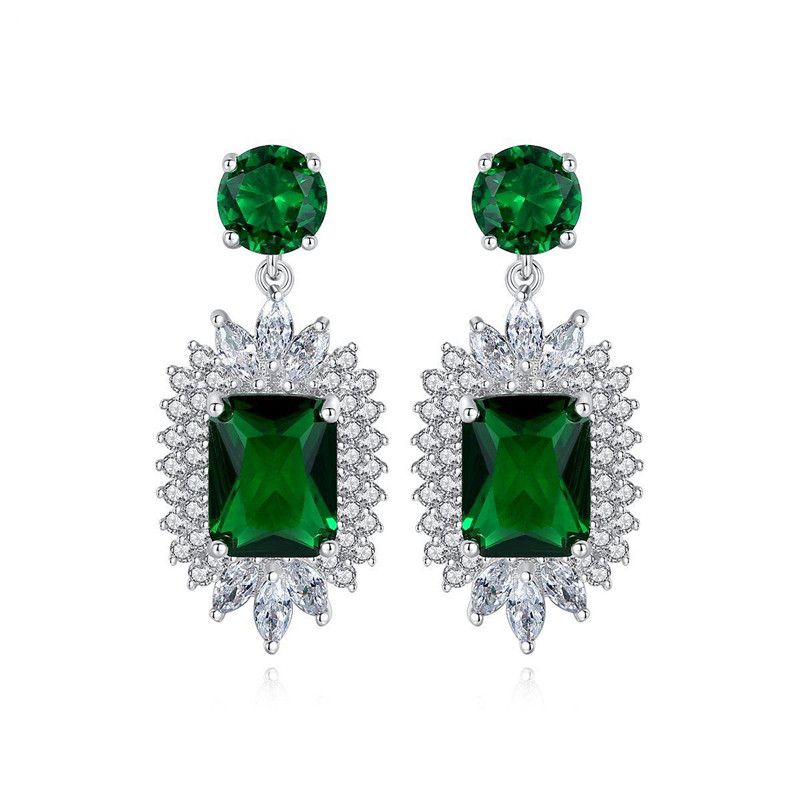 Jinse Femmes Boucles D'oreilles De Style Coréen De Mode Nouvelle Simples Dames De Banquet De Cuivre Zircon Incrusté De Boucles D'oreilles Boucle D'oreille Cadeau