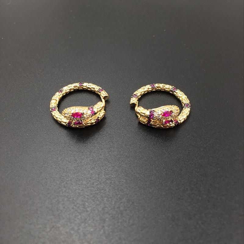 Simple Snake Stud Earrings Gold Micro Inlaid Zircon Delicate Luxury Stud Earrings Fashion Jewelry Wholesale