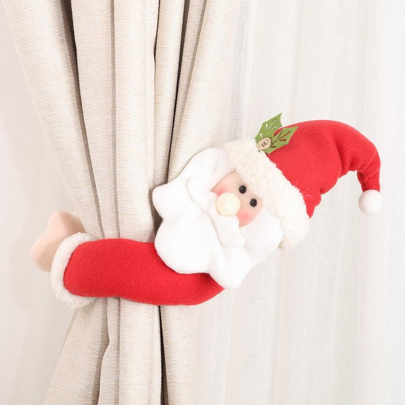 New Christmas Decoration Supplies Trumpet Creative Curtain Buckle Cartoon Elderly Snowman Elk Curtain Decoration