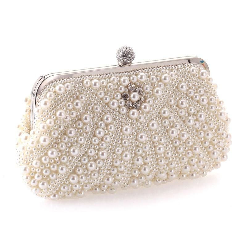 Fashion New Pearl Beaded Handbag Gorgeous Commuter Ol Women's Bag