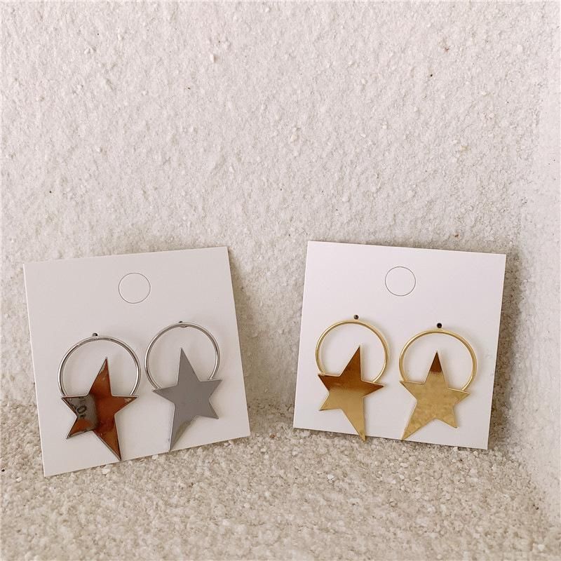 Metal Cold Wind, Minimalist, Irregular, Five-pointed Star, Exaggerated Big Earring