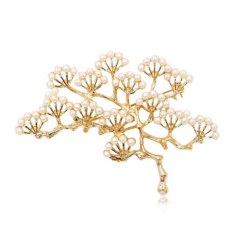 Vintage Pine Brooch Branches Pearl Boutonniere
