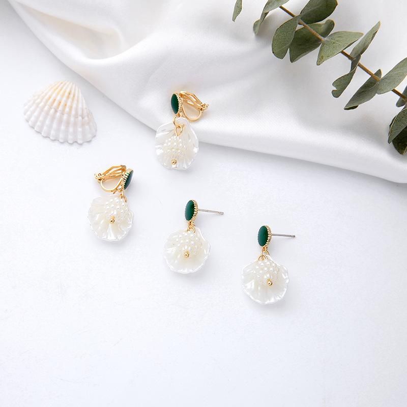 Pendientes Creativos De Perlas De Concha S925 Pendientes De Plata Esterlina Pendientes De Moda Para Mujer