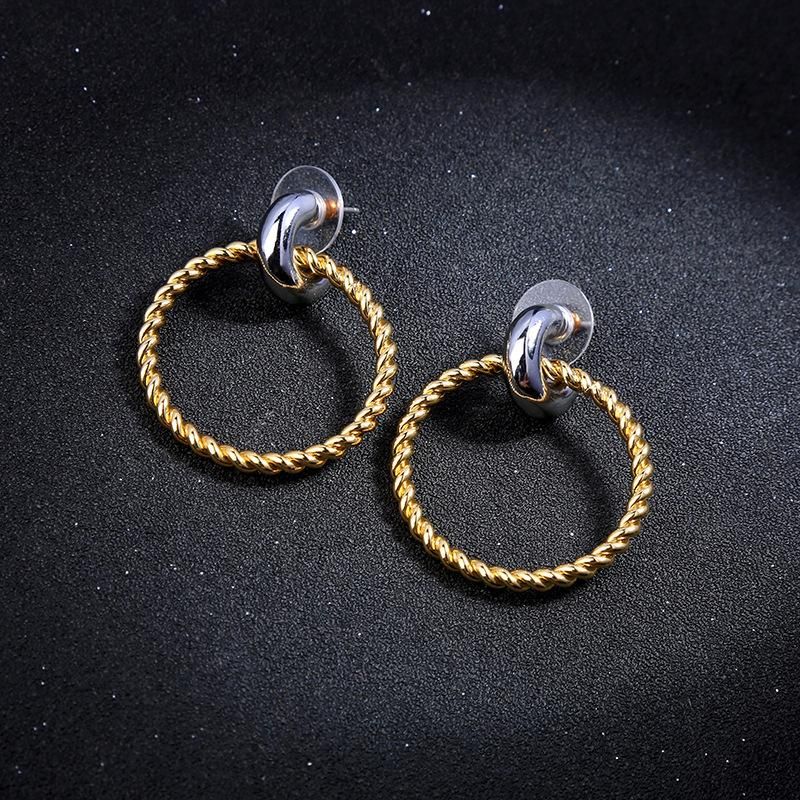 Bijoux Creative Simple Ornement Géométrique Exagérée Femmes Européen Et Américain De Style Anneau Rond Boucles D'oreilles Me00169