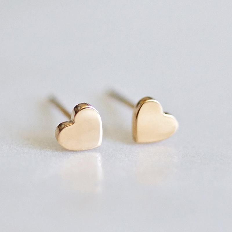 Heart-shaped Earrings Simple Stainless Steel Gold-plated Ladies Earrings 316l Accessories