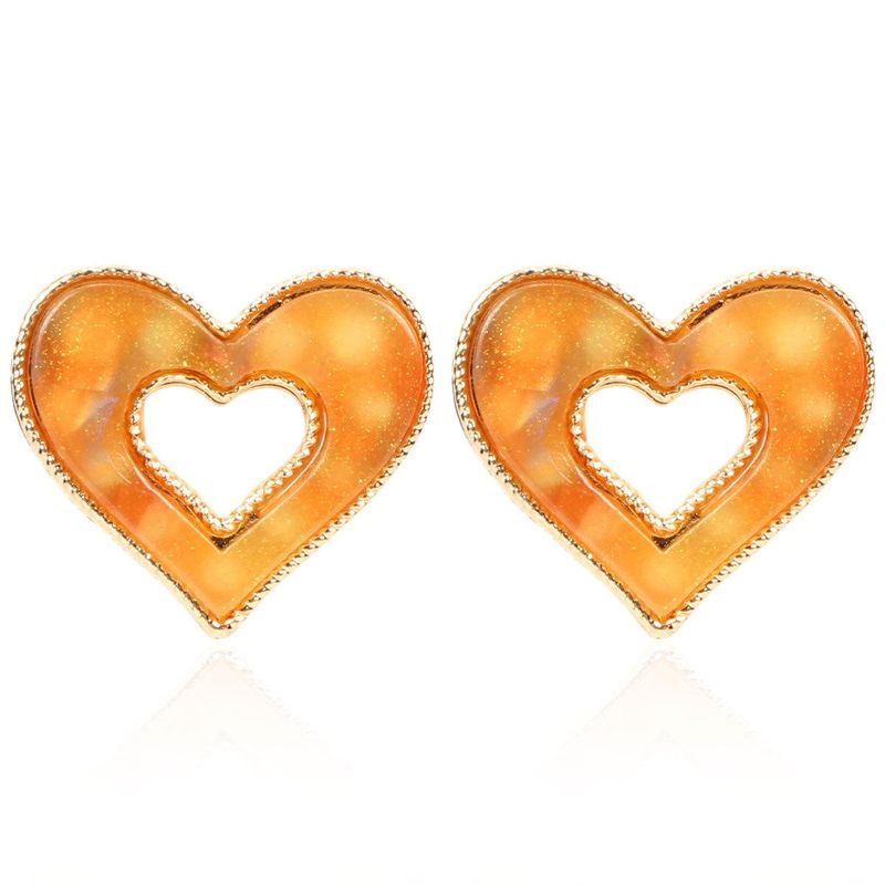 Sweet And Lovely Lady Peach Heart Stud Earrings Fashion Stud Earrings Female