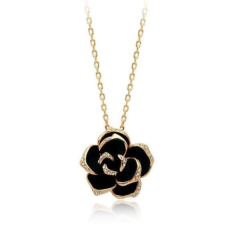Fashion Vintage Inlaid Dripping Rose Delicate Necklace