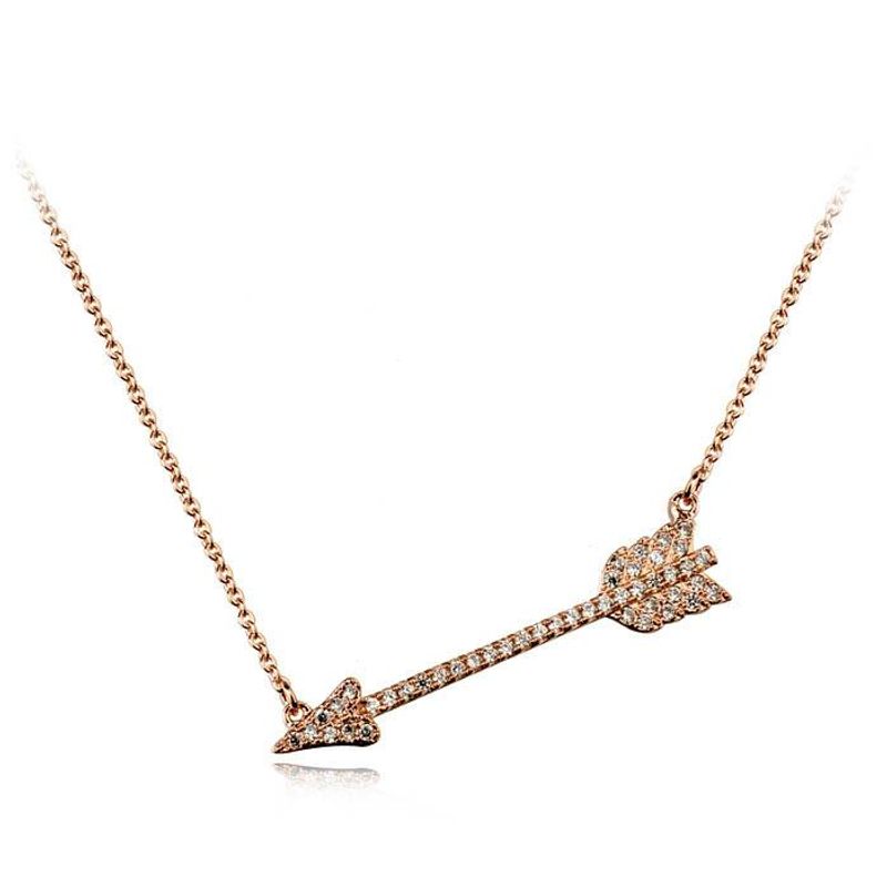 New Clavicle Chain Decorated With Diamond Cupid Arrow Pendant Necklace