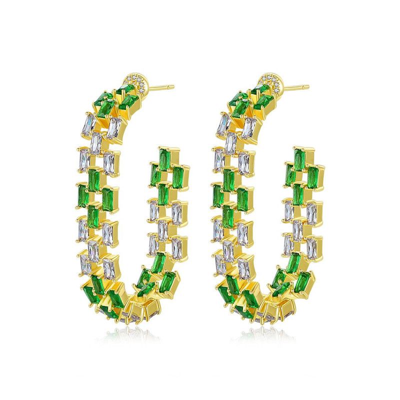 Jinse Kaila Ohrringe Europäische Und Amerikanische Mode Neue Farbe Temperament Bankett Hohle Ohrringe Damen Kupfer Eingelegtes Zirkonium Ohrringe