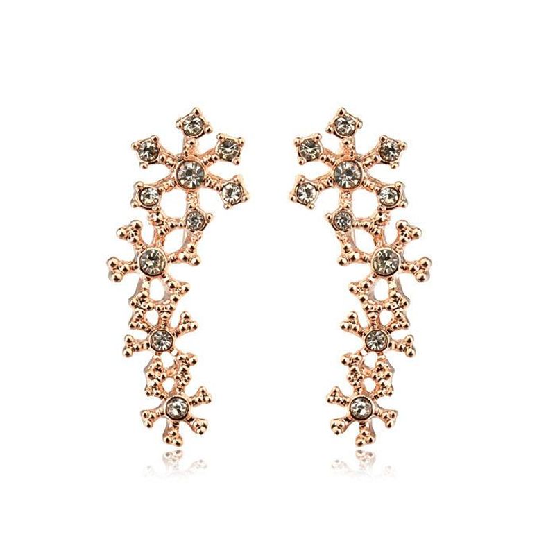 Temperament Earrings Beautiful Diamond-studded Bone Clip Earrings Elegant Bridal Jewelry