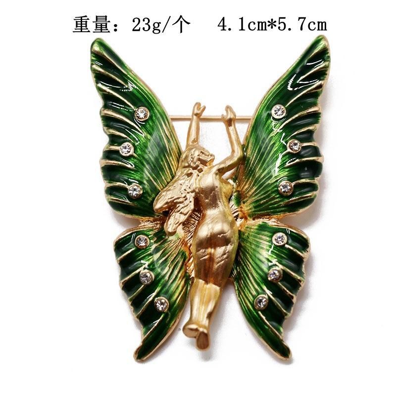 Green Wings Brooch Pin Temperament High-grade Brooch Accessories Cardigan Luxury Brooch Pin