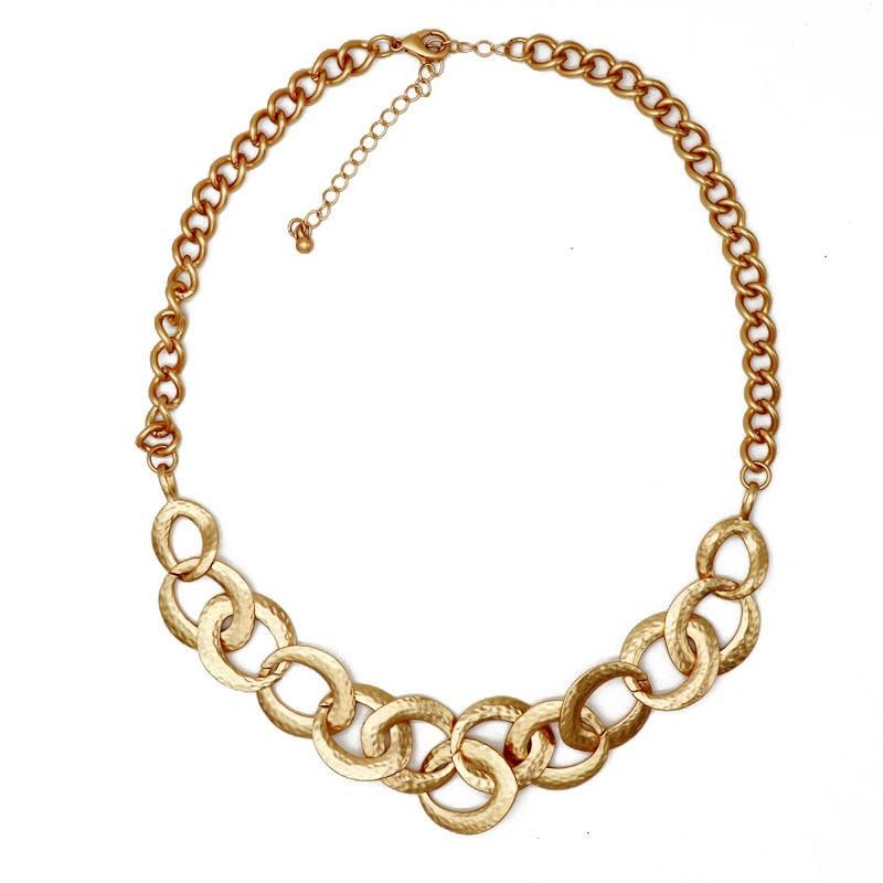 Fashion Short Trend Chain Buckle Necklace Clavicle Chain Matte Silver Gold Necklace