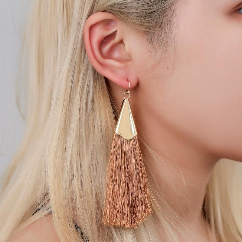 Hot Earrings Long Tassel Earrings Temperament Autumn And Winter Earrings Women