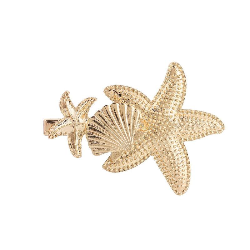 Best Selling Hair Accessories New Alloy Adult Starfish Shell Word Clip Hairpin