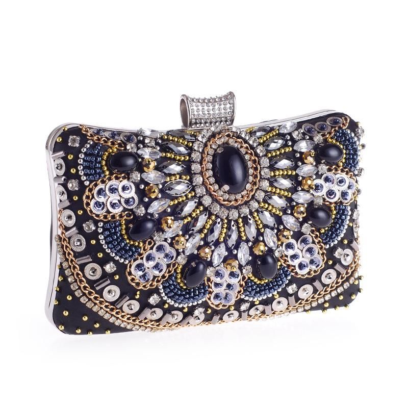 Women's Bag Handmade Beaded Clutch Bag Diamond Hand Grasping Evening Bag Evening Bag