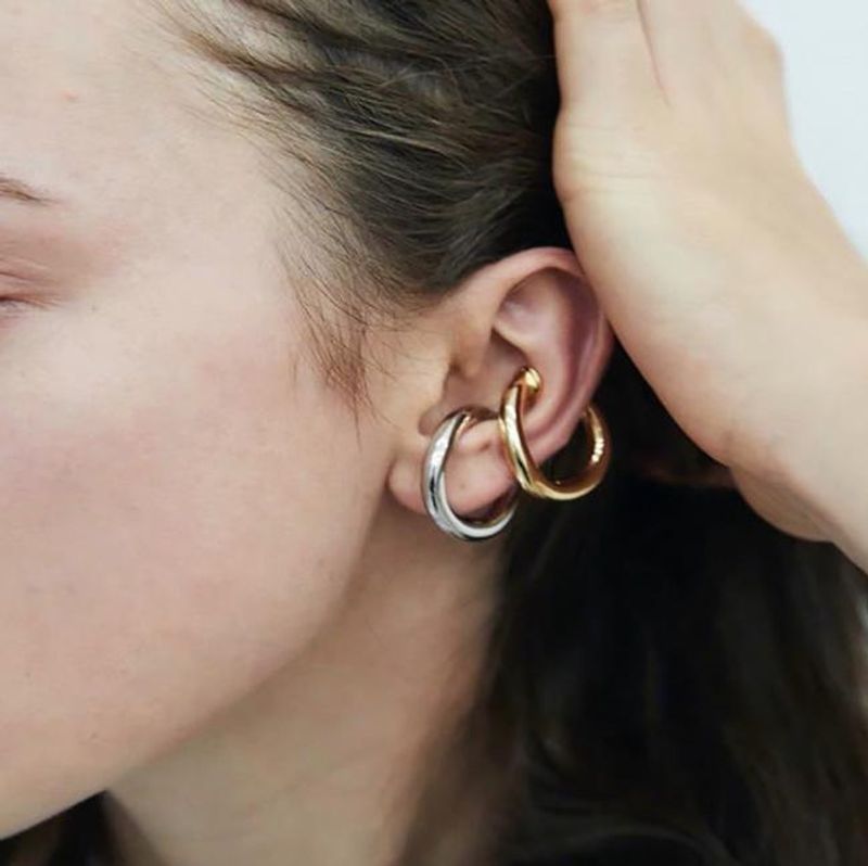 New Jewelry Retro Metal Pierced Earrings Women