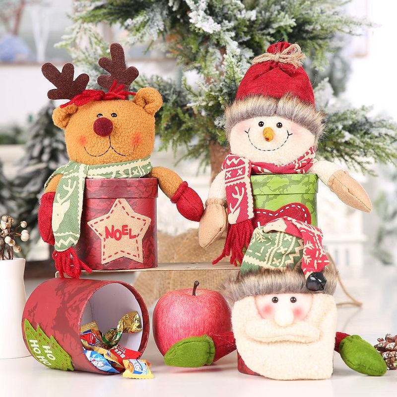Haobei Nouvelle De Noël Décoration Fournitures Papier Réservoir De Plaque Boîte De Bonbons Enfants De Cadeau Banque Cookie Boîte Pot De Fruits