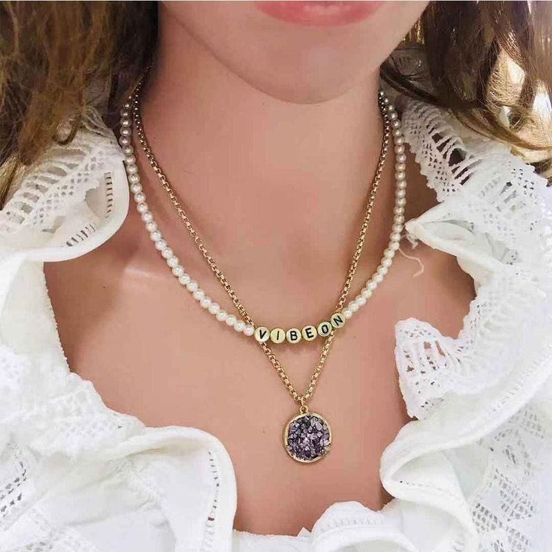 Jewelry Item Alloy Pendant Alphabet Word Necklace Women Necklace