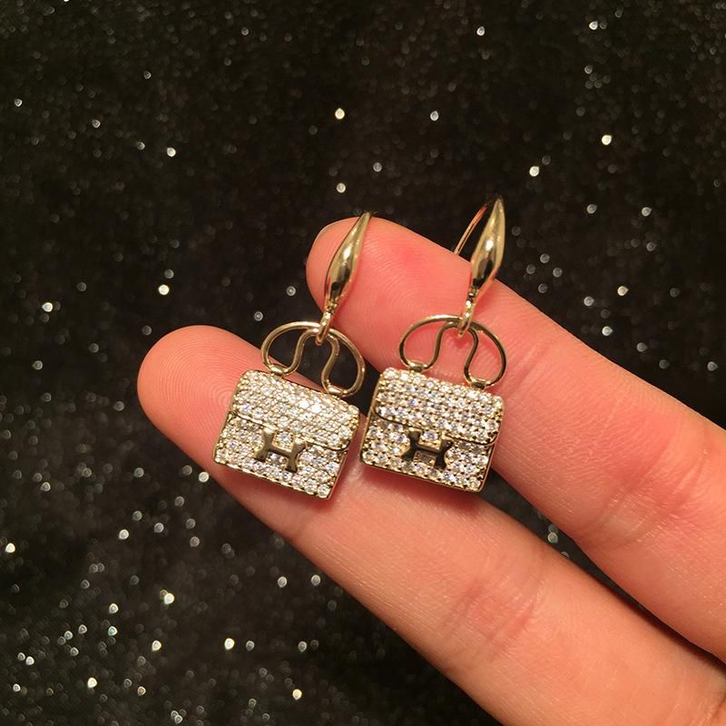 Mini Bag Earrings Luxury Micro-set Zircon Letter Earrings