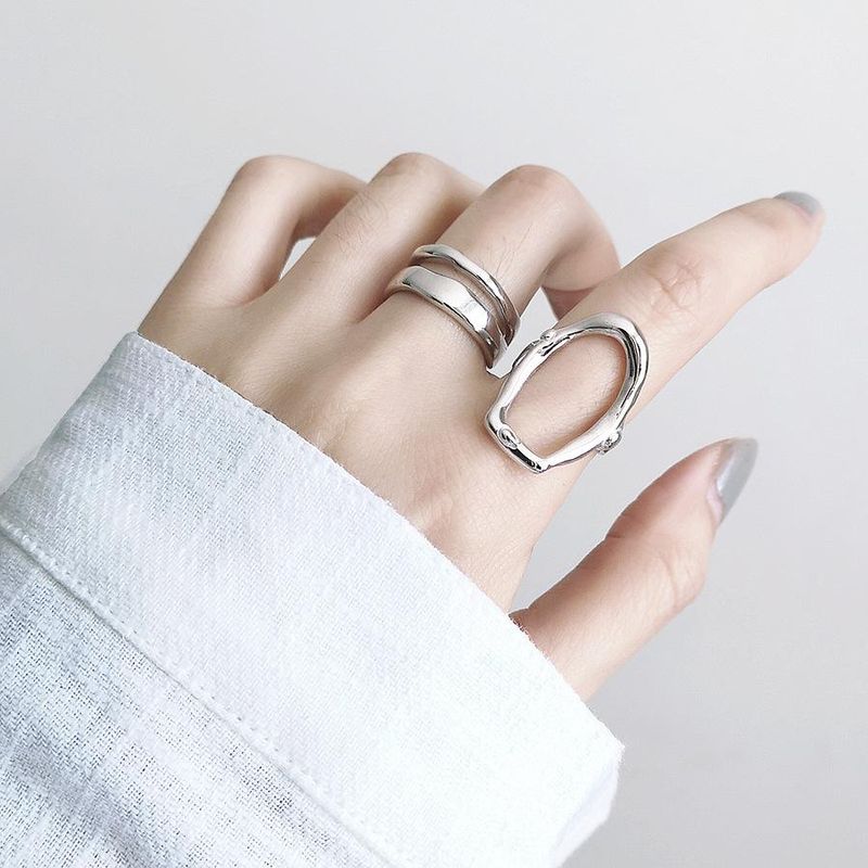 Wavy Lined Double Cutout Ring