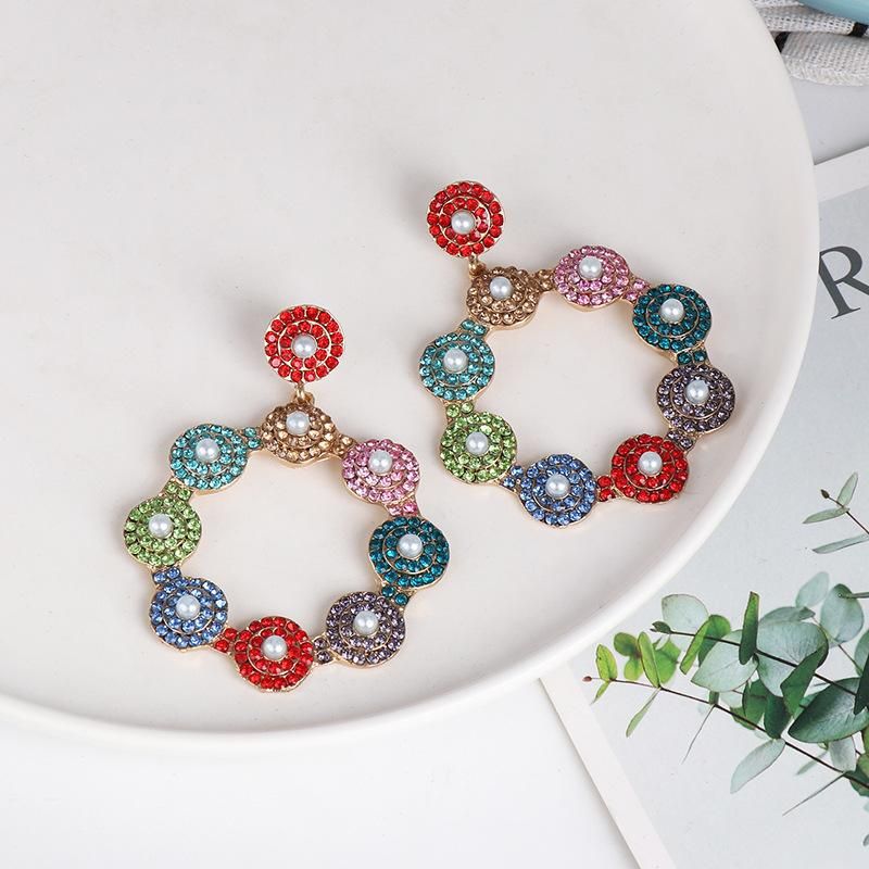 Colored Diamond Earrings Women's Crystal Earrings