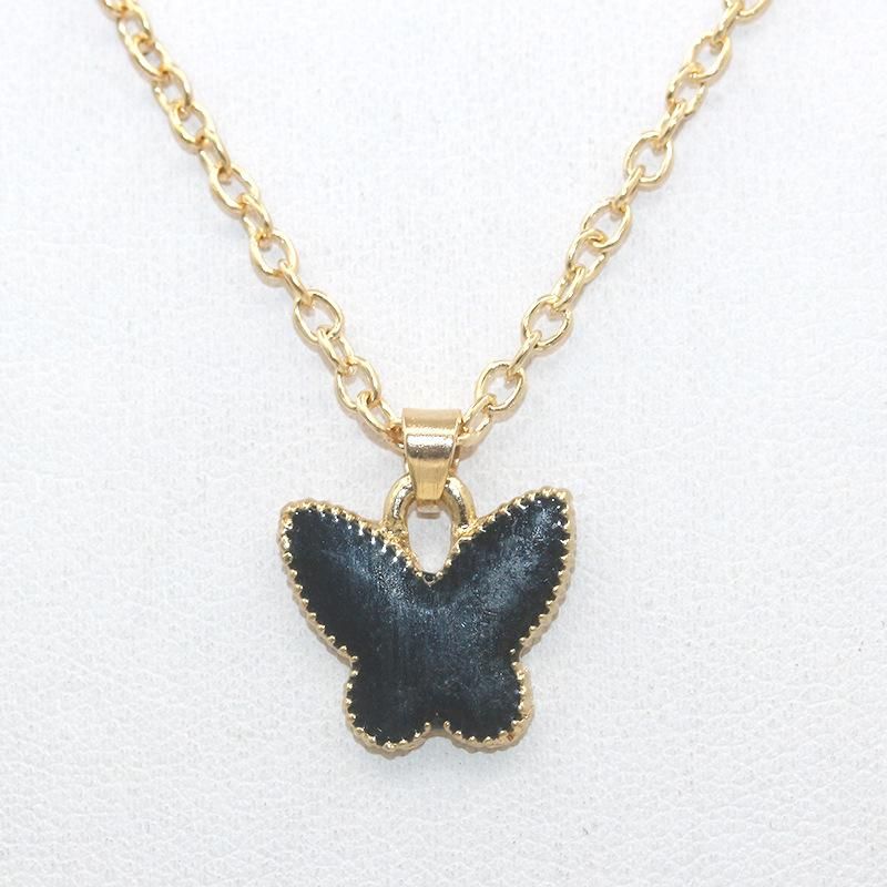 Korean Fashion Oil Drop Butterfly Pendant Necklace New Style Clavicle Chain Wholesale