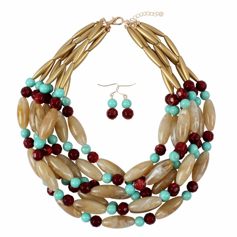 New Fashion Resin Two-tone Necklace Jewelry Wholesale