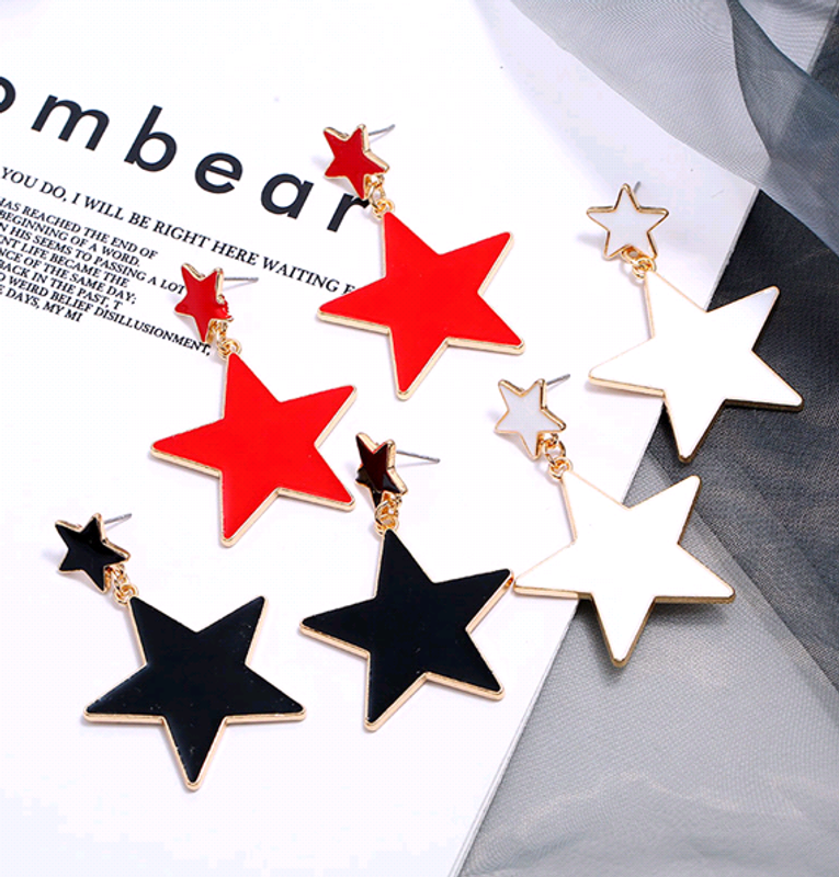 Fashion Metal Simple Five-pointed Star Stud Earrings