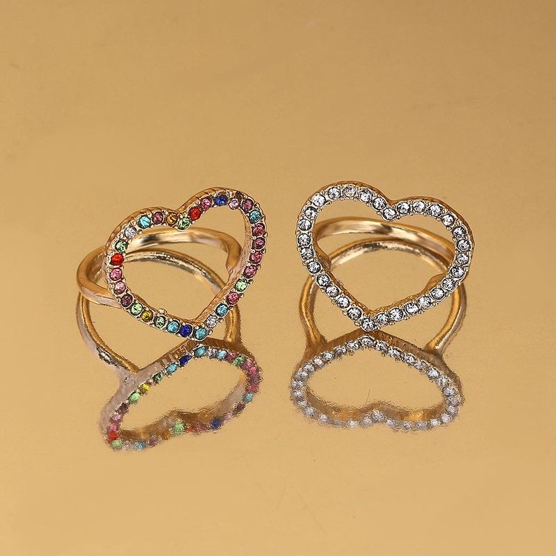 2019 Coréenne Nouvelle Alliage Diamant En Forme De Coeur Anneau De Mode Tous-match Bracelet Hippie Même Style Accessoires Accessoires Mixte Lot