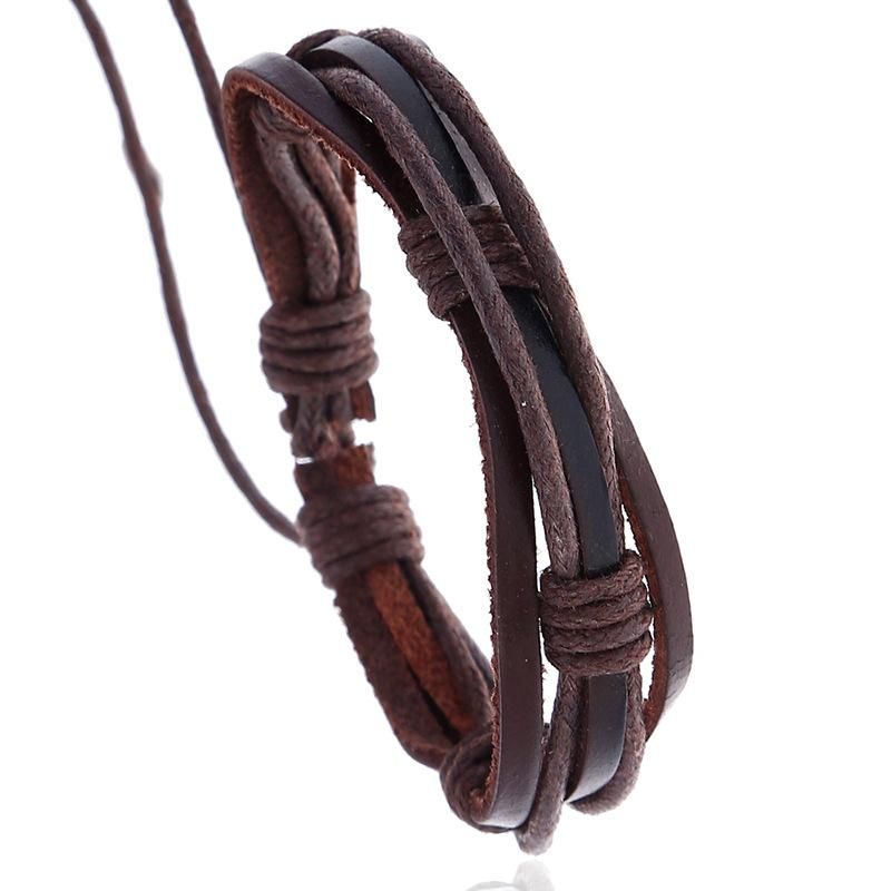 Hand-woven Vintage Leather Bracelet Jewelry Wholesale Simple Men's Leather Bracelet