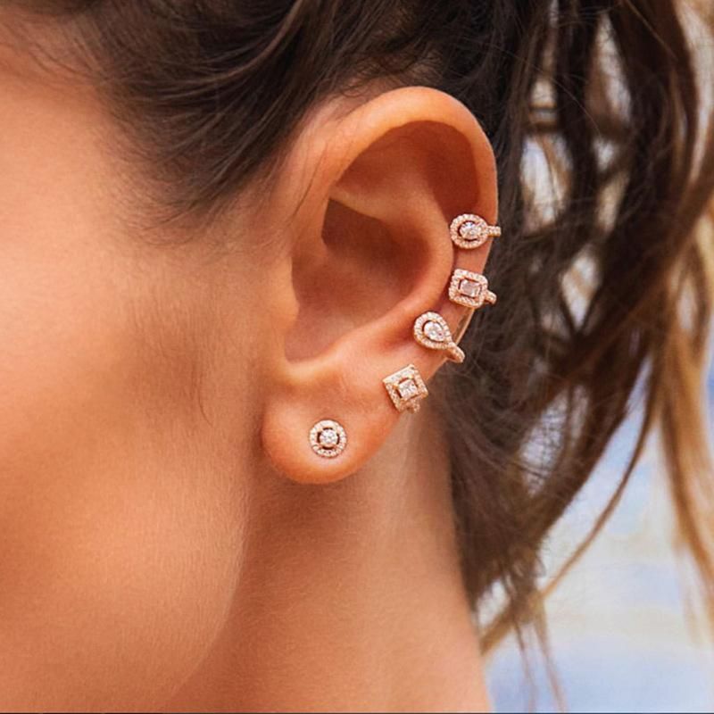 Wasser Tropfen Ohr Knochen Clip Ohrringe Integrierte Super Fairy S925 Silber Asymmetrische Ohrringe Mit Hohem Sinn French Elf Ohrringe