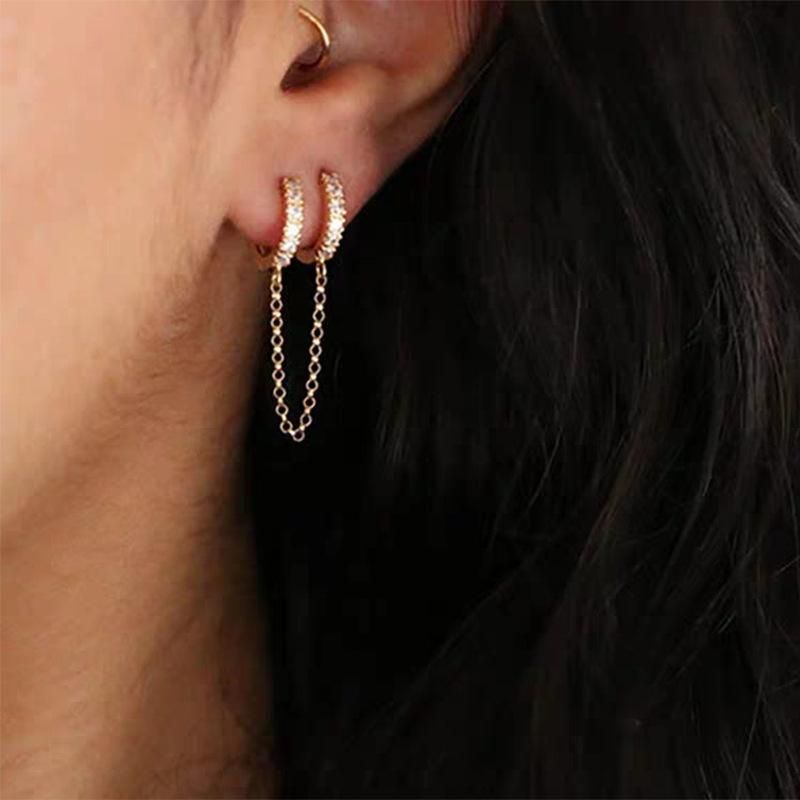 Fashion Alloy Diamond Earrings Cool Cover Unilateral Earrings Accessories