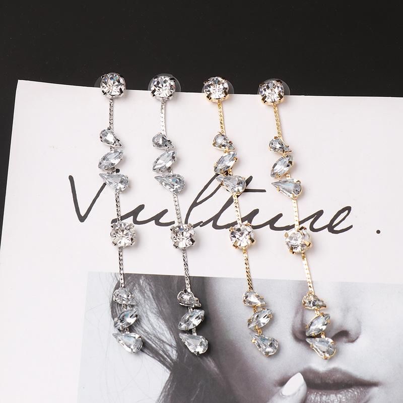Rhinestone Studs Simple Trend Claw Diamond Inlaid Creative Earrings