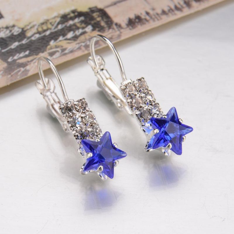 Star Crystal Hundred Earrings Beautiful Shiny Four-claw Diamond Earrings Women Wholesale