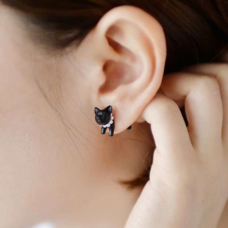 Simple Style Animal Plating Alloy Artificial Gemstones Earrings Ear Studs