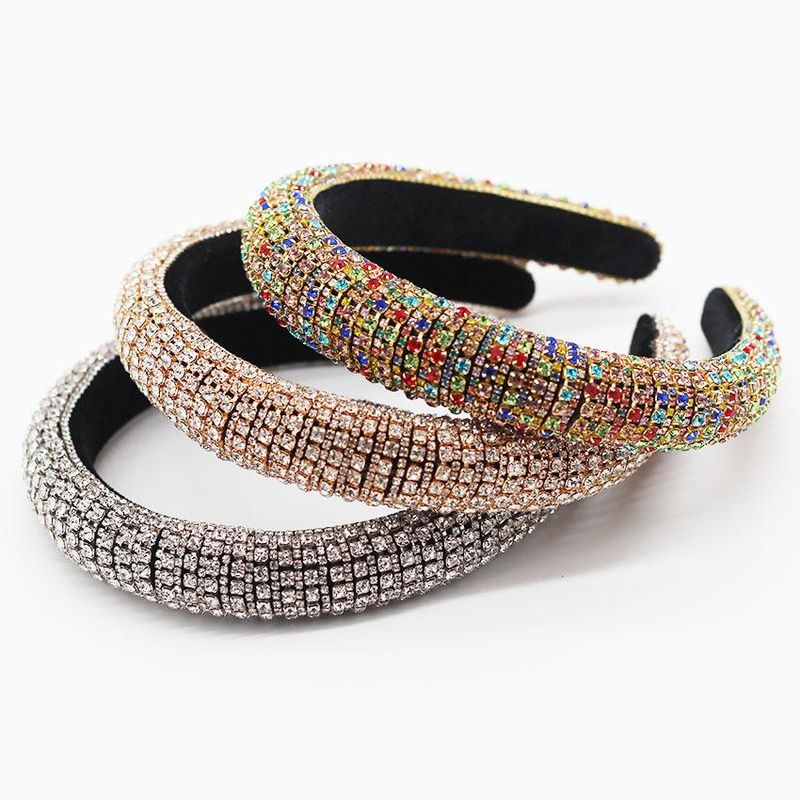 New European And American Baroque Full Diamond Color Luxury Prom Headband Gift Hair Accessories