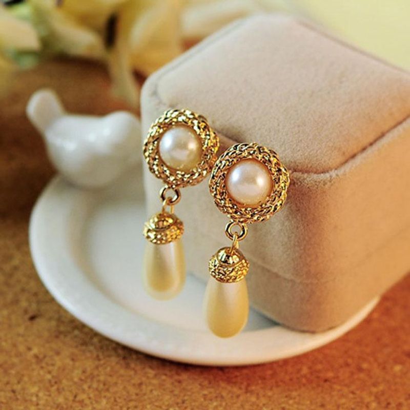 Pearl Earrings Water Drop Earrings Retro Earrings