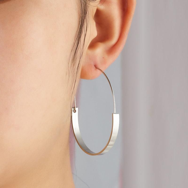 Europäischer Und Amerikanischer Übertriebener Stil Einfache Halbkreis Ring Ohrringe Ohrringe Weibliches Temperament Bogen Ohrringe Umweltschutz Elektro Vergoldetes Silber