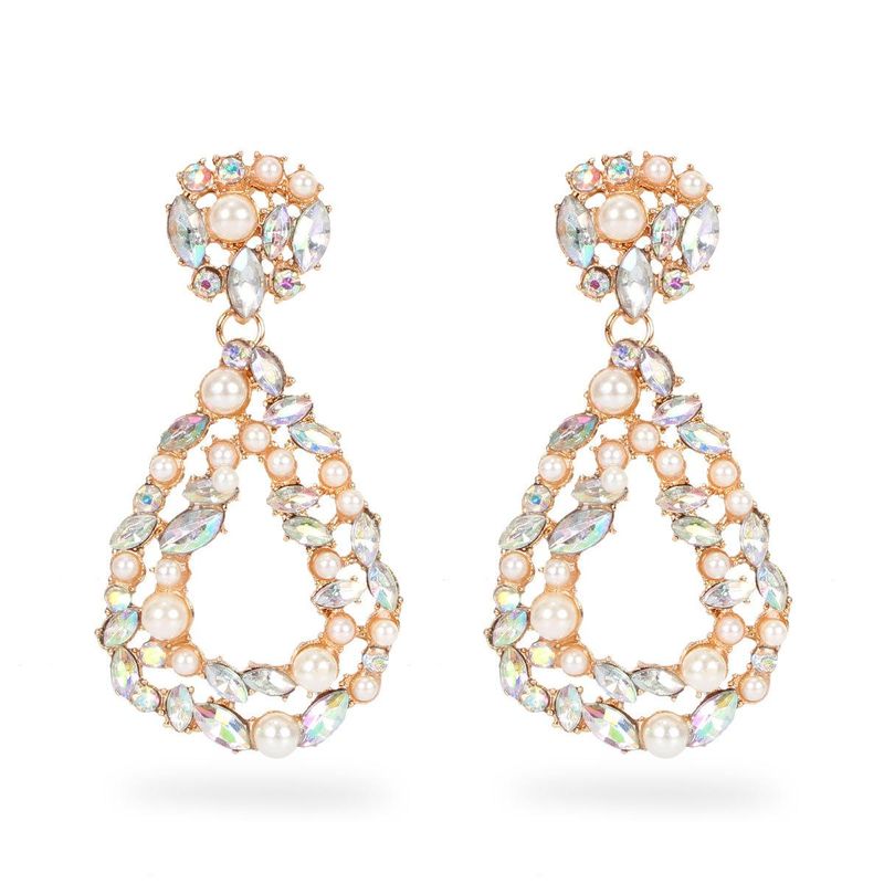 Drop-shaped Alloy Pearl Earrings