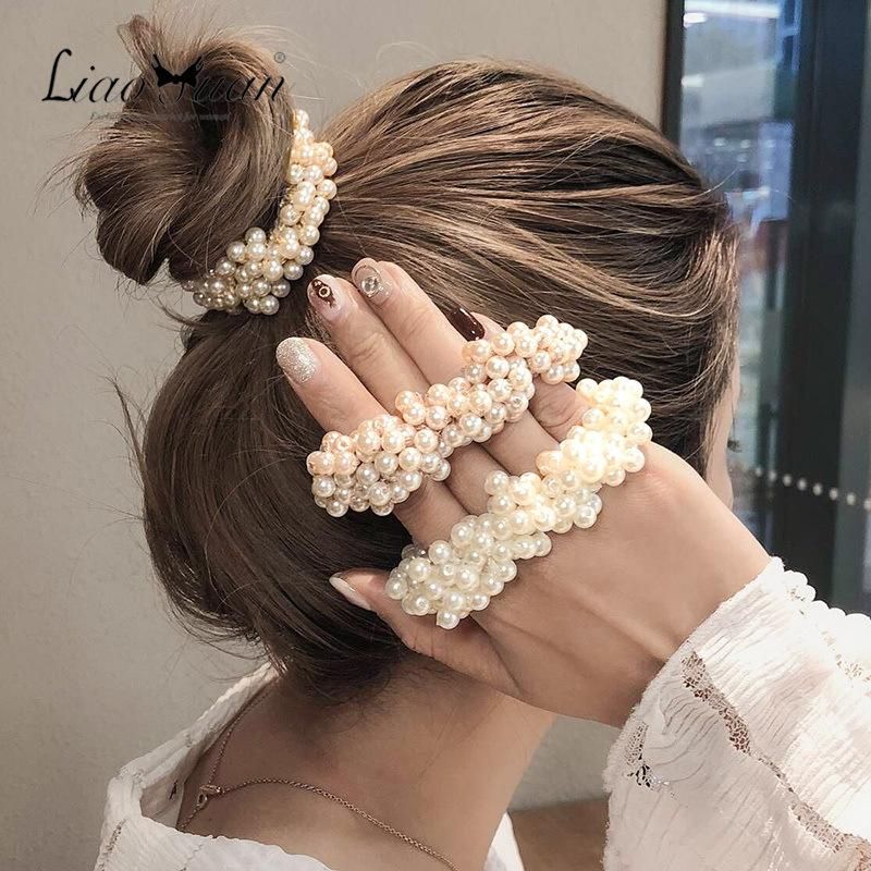 Paar Mode Künstliche Perle Haargummi