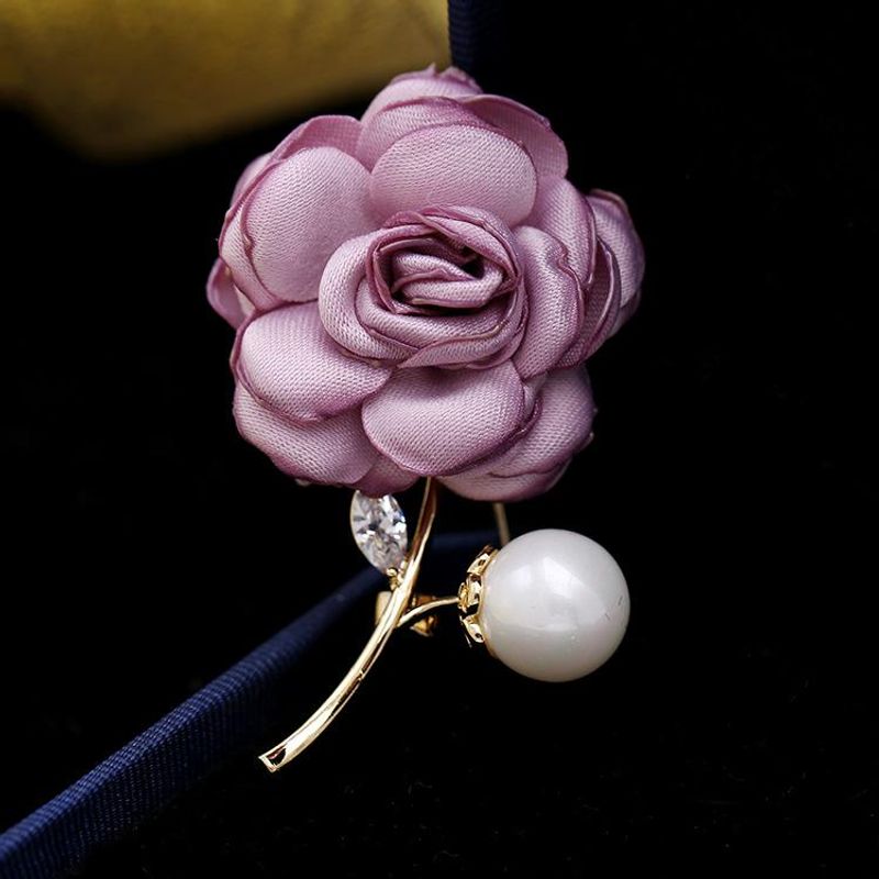 2018 Broche Pin De Tela Simple Rosa Delicada Accesorios Elegantes Accesorios Retro Accesorios De Suéter De Abrigo
