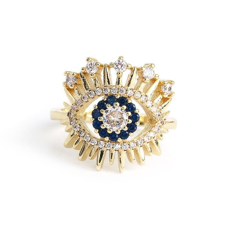 70014 Dämonenaugen Im Europäischen Und Amerikanischen Stil, Leicht Eingelegter Diamantring, Übertriebene Persönlichkeit, Koreanischer Gelenk Ring Großhandel