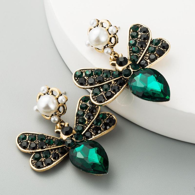 Cross-border Exclusively For European And American Big Brands Selling Bohemian New Butterfly Inlaid Colorful Rhinestone Multi-layer Retro Earrings