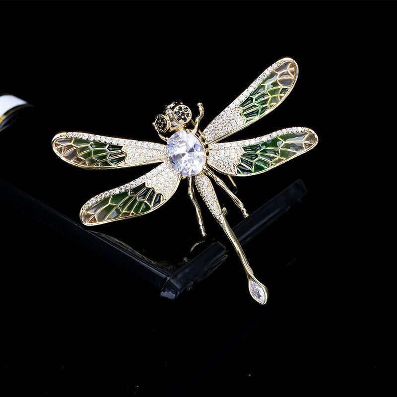 Dragonfly Brooch Female Personality Wings Pin Coat Cardigan Painted Corsage