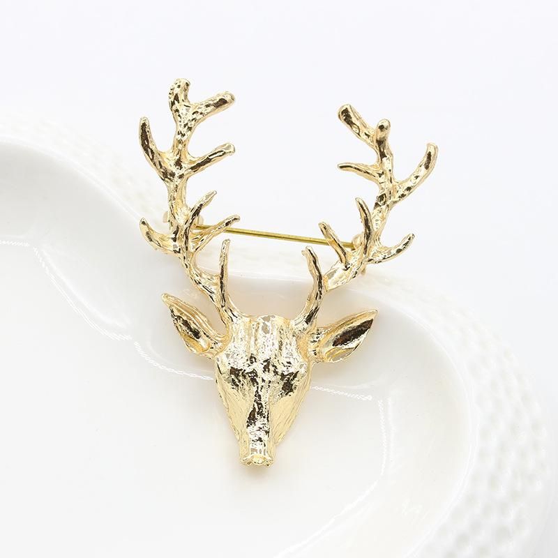 Broche De Alce Golden Antlers Christmas Gift Pin Accesorios Fawn Christmas Gift Wholesale