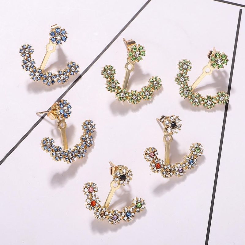 Alloy Diamond Earrings Simple Earrings Fashion Earring Accessories Korean New Earrings